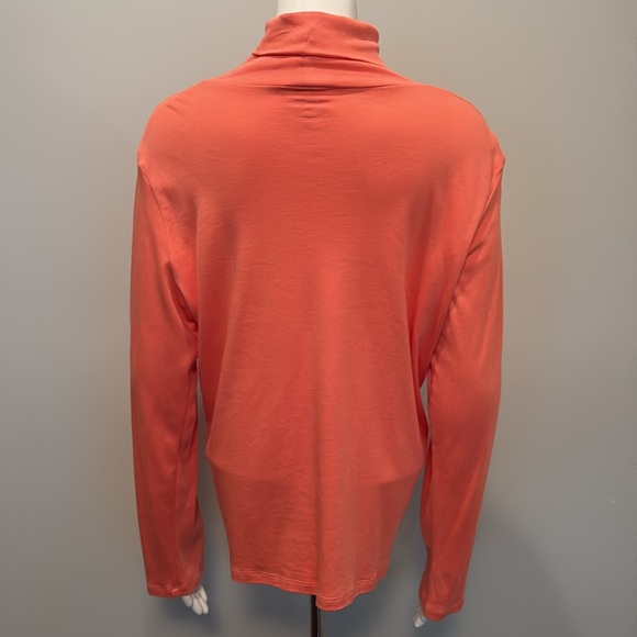 Winter Silks Coral Orange Turtleneck Top Size XL - Picture 5 of 8